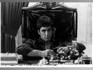 Armchair, actor, dark, shirt, Al Pacino