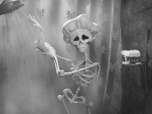 skeleton, Hotel Transylvania, Shower