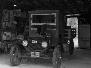 antique, garage, Sign, Ford