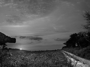 Way, Great Sunsets, Sign, Field