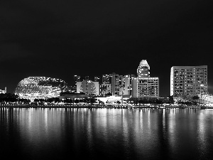 Singapur, skyscraper, lighting