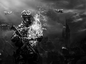 skull, Battlefield 3, soldier, Explosions, Weapons, war