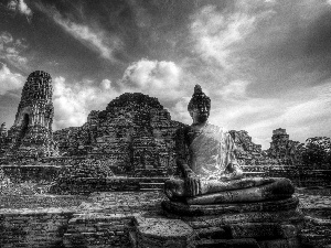 Ancient, Statue monument, Sky, ruins