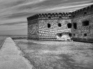 damaged, water, Sky, Castle