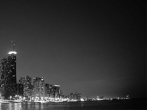 Sky, sea, Hotel hall, Night, block