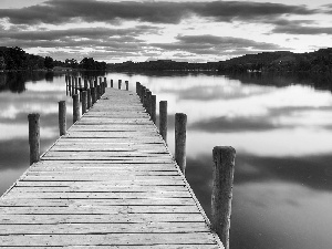 Sky, pier, lake