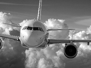 plane, clouds, Sky, passenger