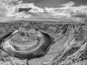 Sky, canyon, River