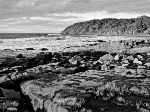 sea, rocks, Sky, coast