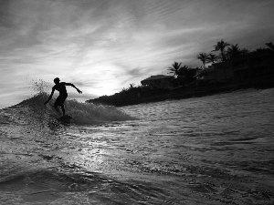 sea, Surfing, Sky, Tides