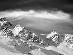 Sky, Mountains, snow