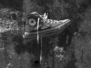 sneakers, rocks, hanging