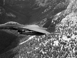 snow, Jet, Mountains