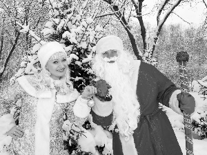 snow, Santa, Women