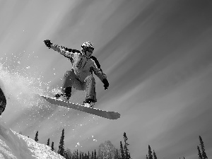 snowboarder, slope, snow