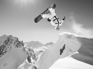 Snowbording, winter, Mountains