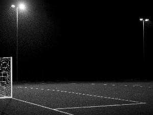 lighting, Night, gate, Soccer, Playing Field