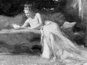 sofa, Book, Pino Daeni, Women, picture