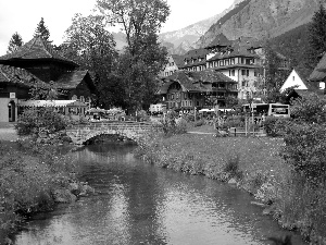 spa, Switzerland, bridges, Mountains, River