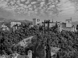 panorama, Granada, Spain, alhambra