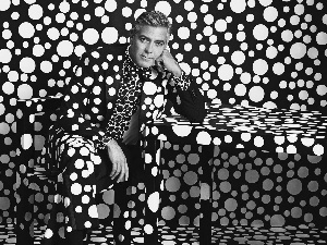 George Clooney, background, spots, costume