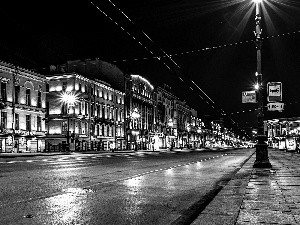 St. Petersburg, Russia, buildings, lanterns, Street