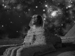 Statue monument, Sky, star, sphinx