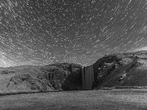 star, waterfall, River