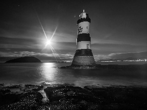 starfish, Gulf, maritime, moon, Lighthouse