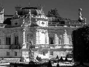 palace, fountain, Statue monument