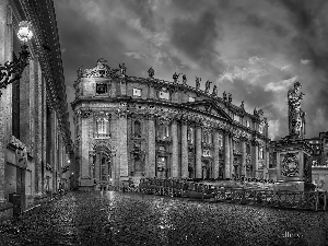 lanterns, Basilica of St. Peter, Monument, statues, Vatican