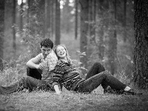 love, joy, car in the meadow, Steam, forest