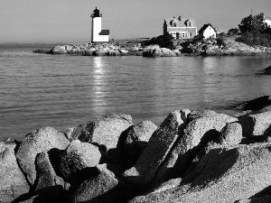 Stones, Lighthouses, sea