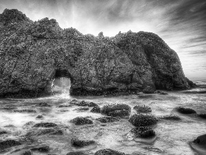 sea, rocks, Stones, Waves