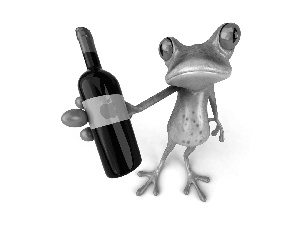 Wine, Apple, strange frog