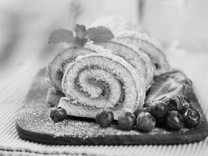 cake, blueberries, strawberries, collar