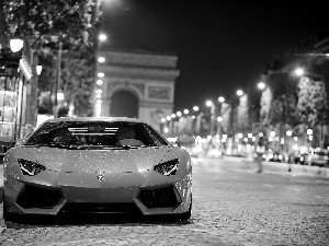 Street, Orange, Lamborghini