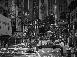 cars, buildings, New York, Street, The United States