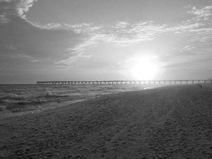 Platform, Beaches, sun, clouds, east, sea