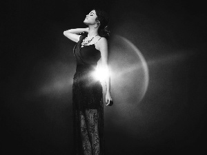 ligh, black, flash, dress, Women, sun, luminosity