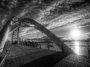 Toronto, Canada, River, sun, bridge