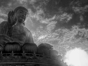 sun, Budda, west