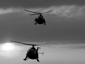 sun, helicopters, west