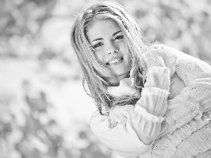 Sweater, mode, Smile, White, Blonde