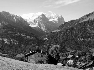 Switzerland, Houses, Mountains