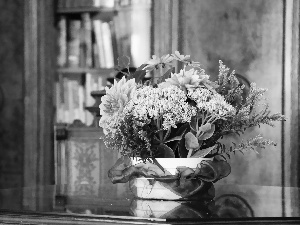 bouquet, an, table, flowers