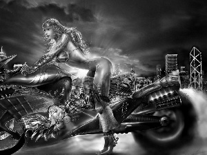 motor-bike, Women, Tattoo