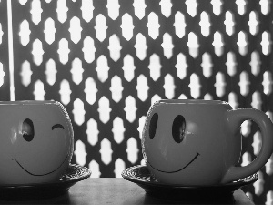 tea, smiling, cups