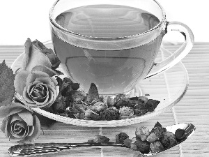 teaspoon, tea, rose