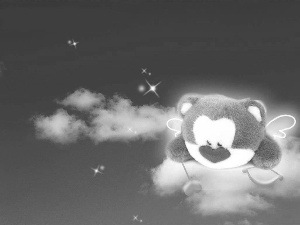 clouds, winged, teddy bear